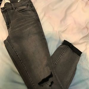 Pacsun distressed black ankle jeans